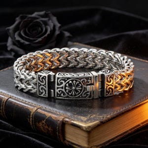 Vintage Silver Totem Cross-Pattern Titanium Steel Bracelet / Unisex / Hip-Hop Punk Jewelry Gift