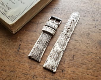 Handmade Custom Snakeskin Watch Band 18mm 20mm 22mm 24mm Exotic Leather Watch Strap Personalized Gift for Him Her