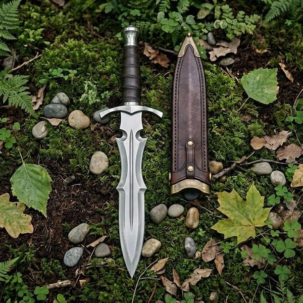 Handmade Fantasy Dagger Sword, Medieval Display Piece, Collectible Gift