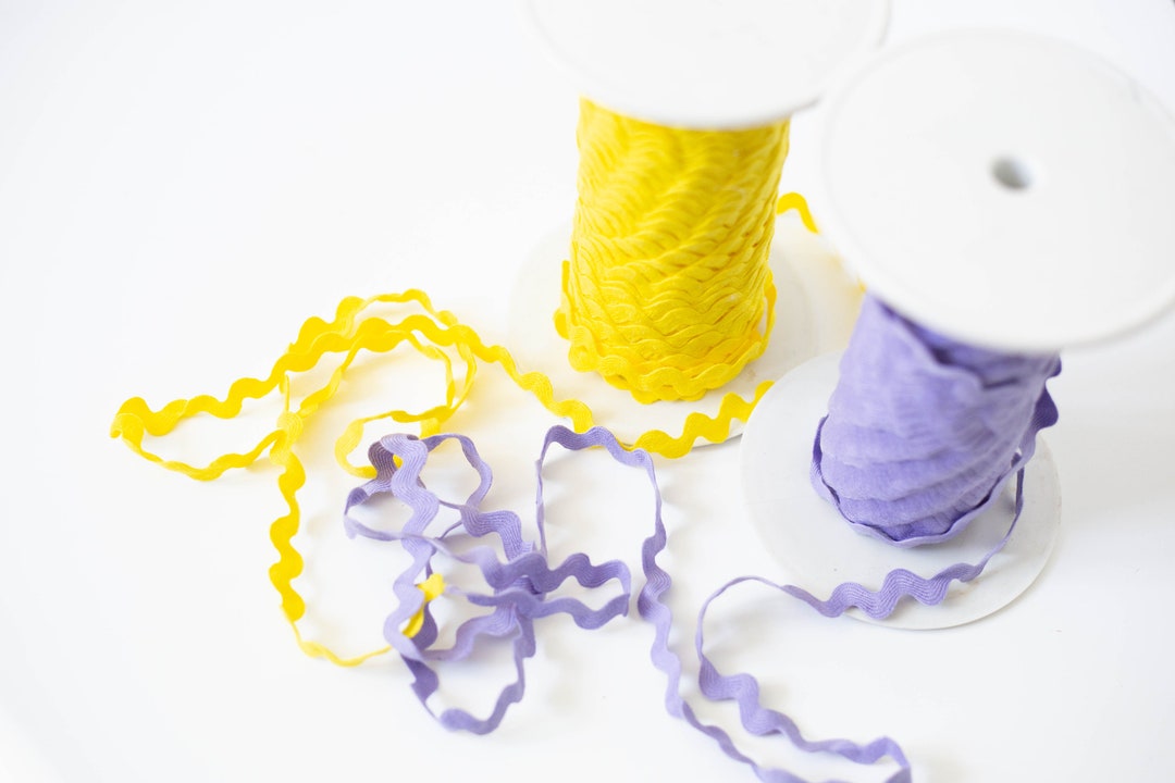 1 Yard Ric Rac Trim Yellow Rick Rack Trim Purple 1/2 Trim Zig Zag Trim Wavy Craft Project Sewing
