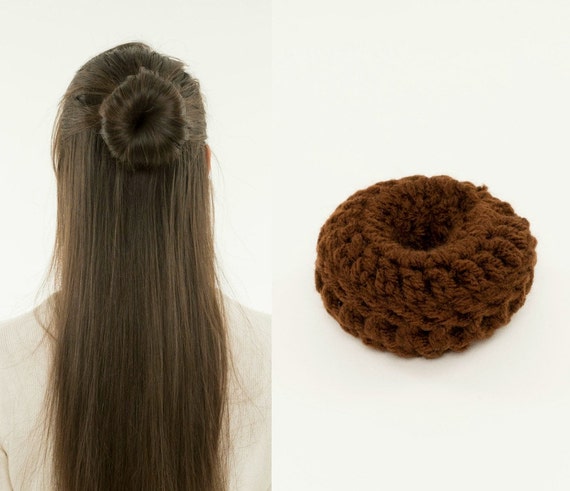Small Dark Brown Sock Bun Maker Crocheted Donut Bun Maker Etsy