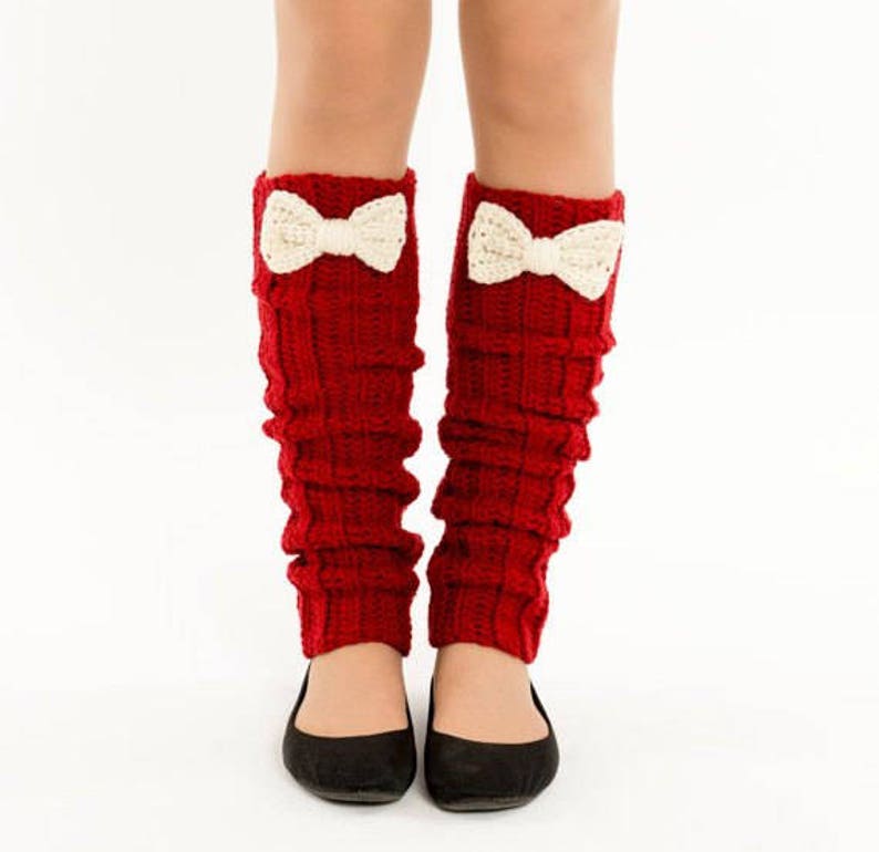 CROCHET PATTERN Bow Legwarmers Crochet Pattern , DIY Easy Legwarmer Tutorial by VintageLookCreations image 1