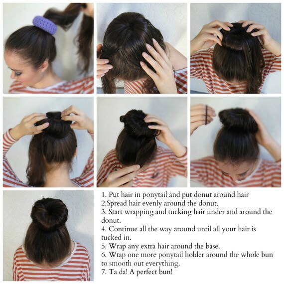 Light Med Brown Sock Bun Maker Crocheted Donut Bun Maker Etsy