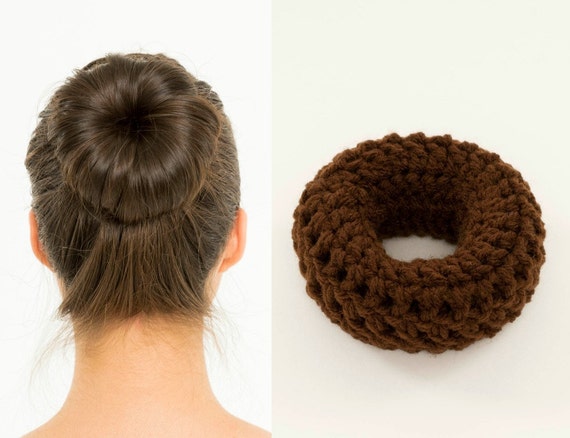 Dark Brown Sock Bun Maker Crocheted Donut Bun Maker Etsy