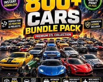700+ Vehicle STL Model Bundle | 3D Printing Cars, Planes, Tanks (Digital Download)