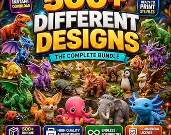 500+Flexi Animal STL Bundle | Articulated Safari & Pet Animals | 3D Printable Flexi Toys | STL Files | digital download