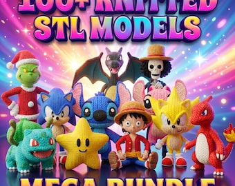 100+ Adorable Knitted 3D Characters | Ready-to-Print STL/3MF Bundle | Commercial License