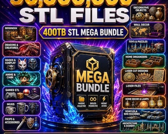 90,000,000+ STL Files | 400TB Ultimate STL Mega Bundle 2026 Edition | 50+ Organized Categories - Commercial License - Lifetime Access