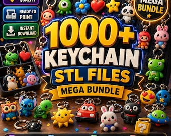 1000+ Articulated Keychain STL Bundle, Animals & Toys 3D Print Files (Instant Download)