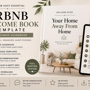 Redigerbar Canva-mall för Airbnb-gästguide (nedladdning direkt)