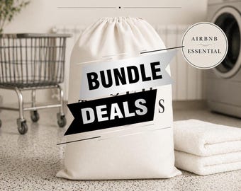 Bundle | Used Towels Laundry Bag | Minimalist Airbnb Storage Basket