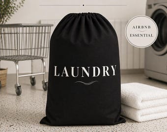 Minimalist Laundry Bag | Airbnb Essential, Neutral Storage for Towels, Clothes