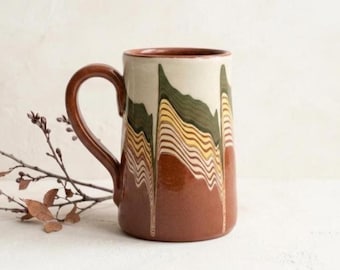 Boccale da birra in ceramica fatto a mano, tazza da caffè oversize da 500 ml, tazza da tè dipinta a mano, tazza rustica da fattoria, grande tazza da caffè in ceramica Wabi Sabi.