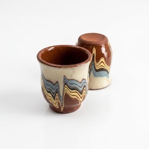 Set Traditional Pottery 100ml-Coffee Mug Handmade-Blue Ceramic Espresso Cup-Wabi-Sabi Tea Cup-Unique Gift for Coffee Lovers-Set of blue cups