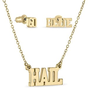 University of Michigan Gold Plated Slogan Jewelry Set