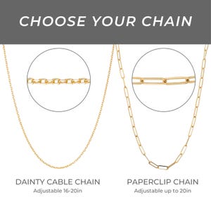 May include: Two gold chains, one with a dainty cable chain design and the other with a paperclip chain design. The chains are adjustable, the cable chain is adjustable from 16 to 20 inches and the paperclip chain is adjustable up to 20 inches.