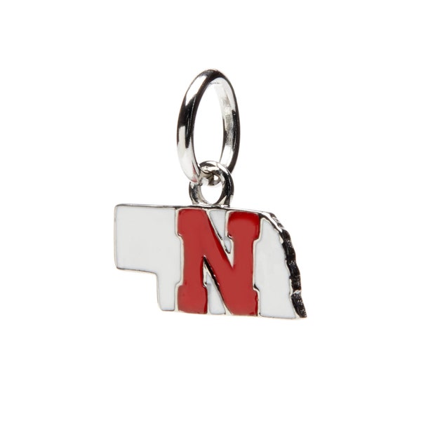 Stone Armory University Of Nebraska Charm Pendant | Nebraska Cornhuskers Jewelry | White Block N State Logo Charm Pendant | Perfect UNL Gift