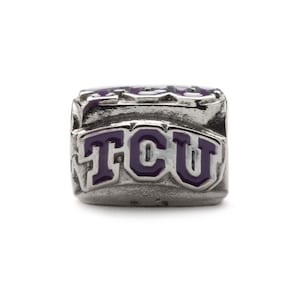 Texas Christian University Charm | TCU Horned Frogs - Block TCU Charm | Officially Licensed Texas Christian University Jewelry