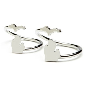 Gift Set-Michigan One for You and One for Me Rings | Michigan peninsula Ring | Michigan Souvenir | Michigan Ring | Michigan Jewelry Gift