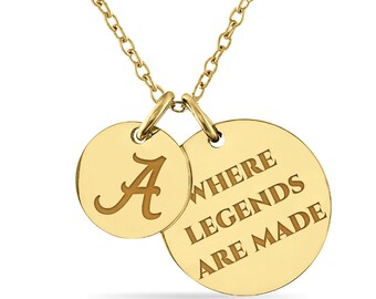 Stone Armory Officially Licensed Alabama Crimson Tide Necklace - 18K Gold-Plated Stainless Steel for Sensitive Skin - Adjustable 16-20in