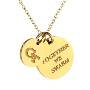 Stone Armory Officially Licensed Necklace for Georgia Tech Yellow Jackets - 18K Gold-Plated Stainless Steel - Adjustable 16-20in Chain