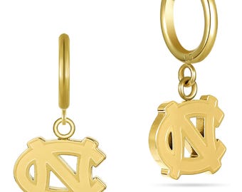Stone Armory Officially Licensed North Carolina Tar Heels Earrings - 18K Gold Plated Stainless Steel for Sensitive Skin