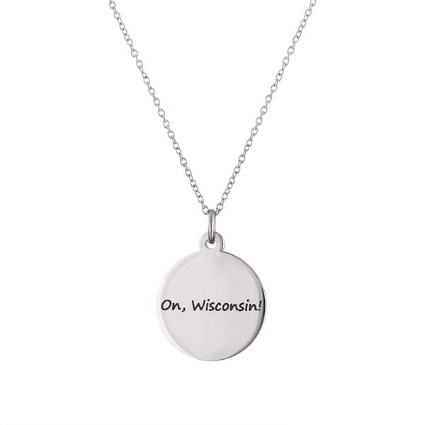 Stone Armory University Of Wisconsin Spirit Necklace | Wisconsin Badgers Jewelry | Engraved Pendant Necklace | Perfect UW Badger Gift