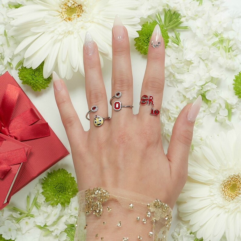 Ohio State Ring Set of Three OSU Rings Buckeyes Jewelry Etsy