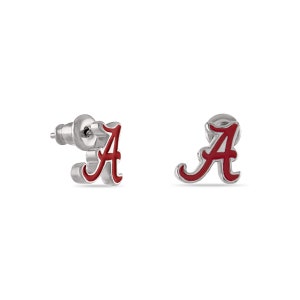 Alabama A Logo Stud Earrings - Stainless Steel Hypoallergenic Earrings - University of Alabama Crimson Tide Gifts for Women