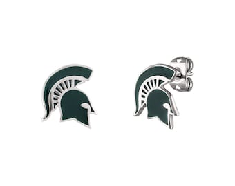 Stone Armory Michigan State Stud Earrings | Michigan State Spartans Jewelry | Stainless Steel Spartan Studs | Perfect MSU Spartan Gift