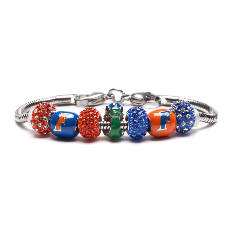 University of Florida Charm Bracelet University of Florida Gift Albert Gator Charm Bracelet Stainless Steel Gator Charm Bracelet