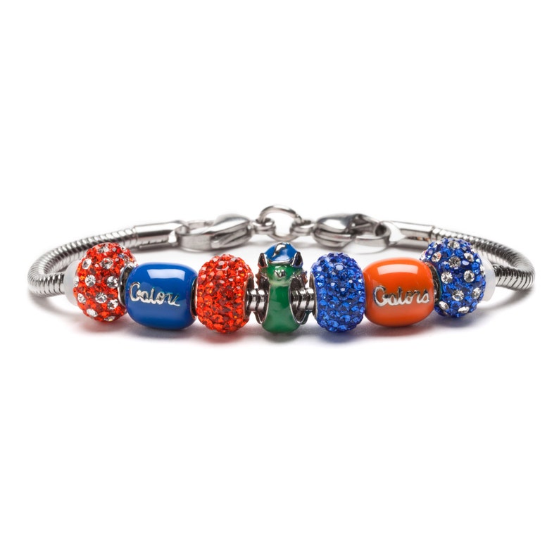 University of Florida Charm Bracelet University of Florida Gift Albert Gator Charm Bracelet Stainless Steel Gator Charm Bracelet