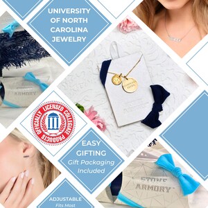 Stone Armory Necklace for North Carolina Tar Heels - 18K Gold-Plated Stainless Steel Jewelry for Sensitive Skin - Adjustable 16-2Oin Chain image 3
