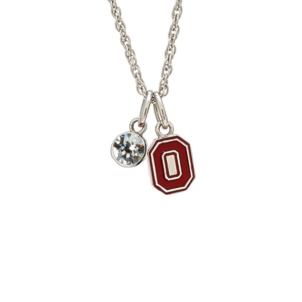 Stone Armory Ohio State Crystal Necklace | Ohio State Buckeyes Jewelry | Stainless Steel Block O Pendant | Perfect OSU Buckeye Gift