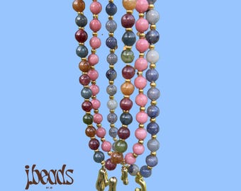 Handmade Beaded Necklace – Custom Colour (8mm)
