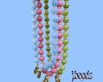 Handmade Beaded Necklace – Custom Colour (10mm)