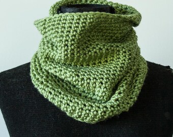 XS Avocado Crochet Cowl Neck Scarf