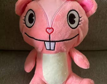 Pink Bunny Plush Toy with Bow | Cute Smiling Stuffed Animal | Soft Kawaii Rabbit Plushie | Sweet Character Doll | Cozy Gift & Room Decor