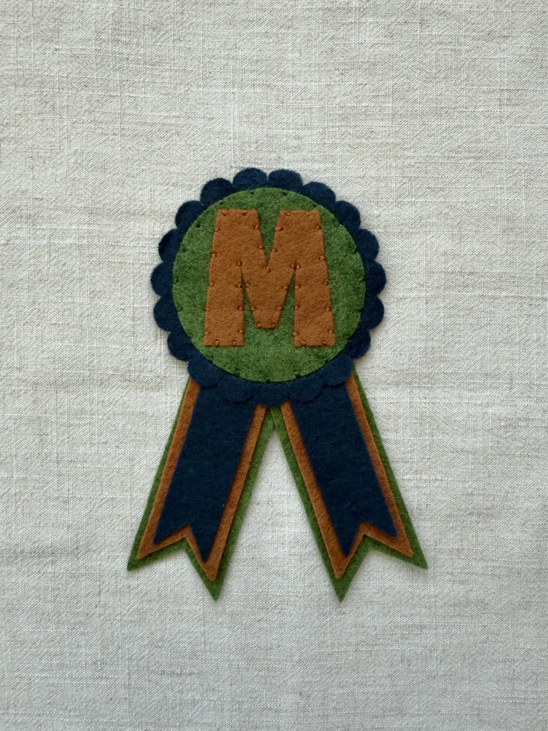 Felt Ribbon Template Personalized Felt Award Ribbon, Custom Initial Number Keepsake, Merino ...