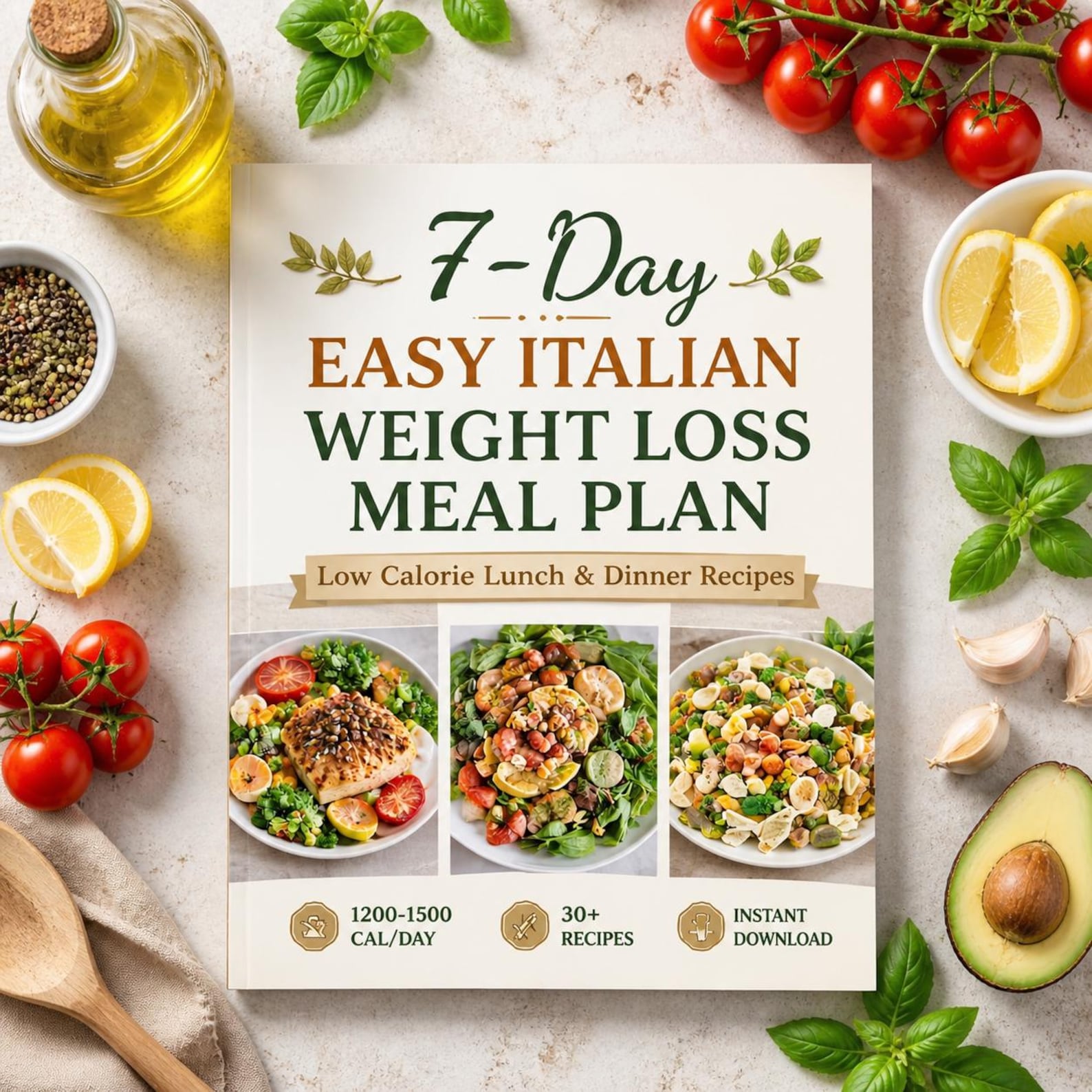 7-day Italian Weight Loss Meal Plan | Low Calorie Lunch Dinner Recipes ...
