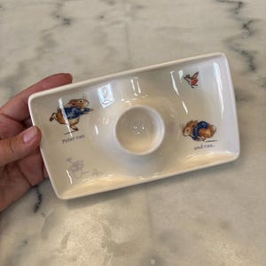 Bandeja para huevos Wedgwood Peter Rabbit, plato vintage de Beatrix Potter para bebé, de porcelana inglesa, regalo para guardería, plato de conejito