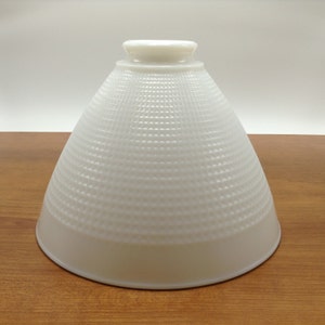 8" Corning Milk Glass Lamp Shade No 820120 Floor Lamp Diffuser/Torchiere Replacement Globe 2 3/16" (2 1/4") Fitter Honeycomb Waffle Pattern
