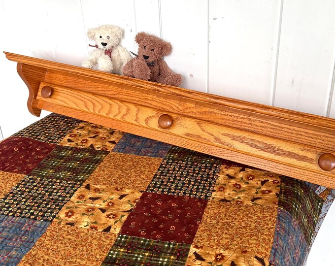Oak Quilt Hanger Display Golden Oak Wall Shelf With Plate Rack Hand