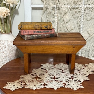 Banco de madera de estilo rústico de granja primitivo vintage - Decoración campestre 14 x 7 x 7