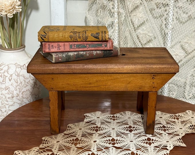 Vintage Primitive Farmhouse Wooden Bench - Rustic Country Decor 14 X 7 ...