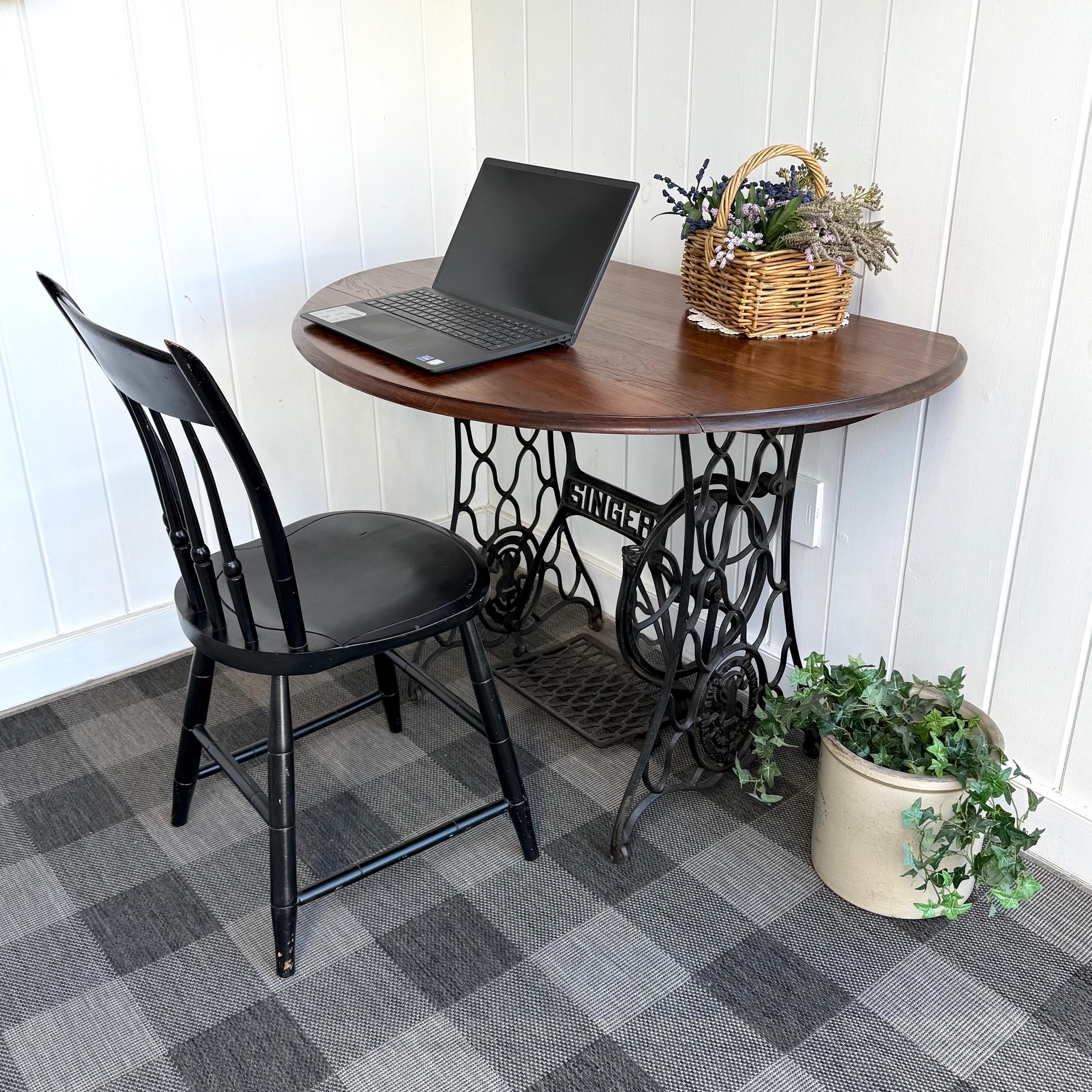 Vintage Drop Leaf Singer Sewing Machine Base Table - Unique Space