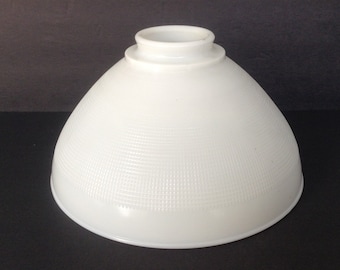 Vintage 10" Corning Milk Glass Globe Shade Floor Lamp Diffuser Torchiere Replacement 3" Fitter Honeycomb Waffle Pattern No. 824160