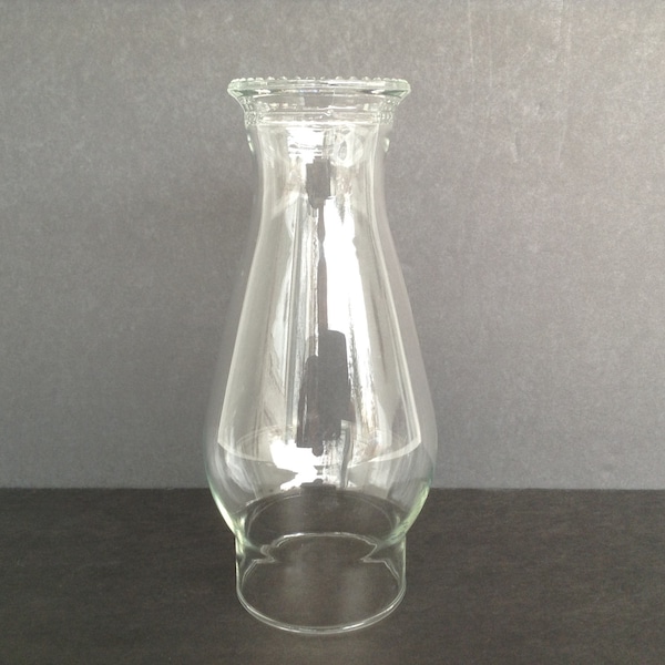 3" Fitter X 8 1/2" T x 4" W Beaded Top Clear Glass Globe Shade Replacement Kerosene Oil Lamp Chimney Globe