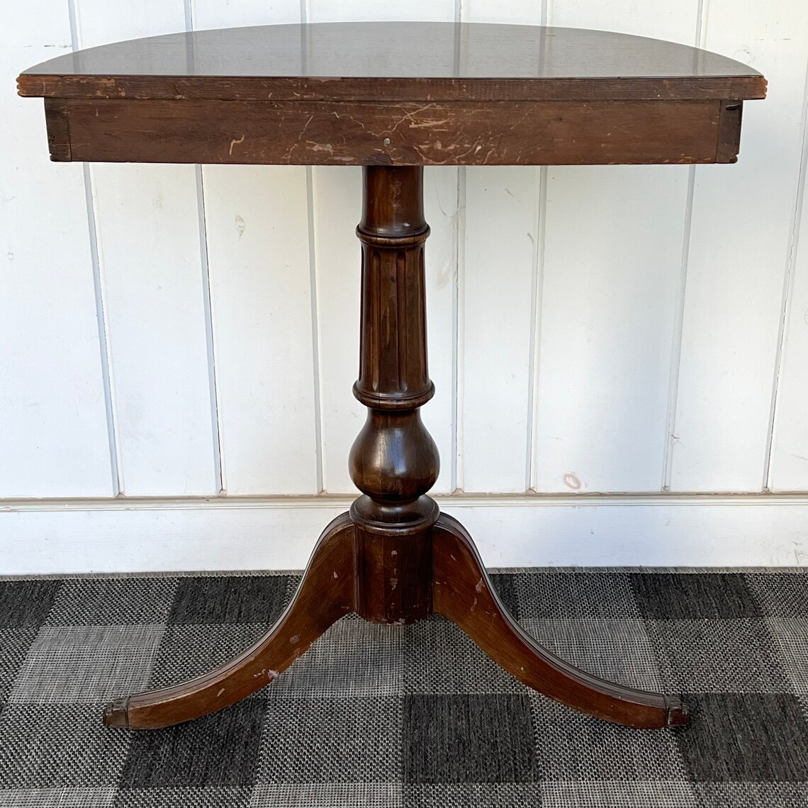 Half Round Half Moon Pedestal Table Foyer Hallway Table 25 Etsy