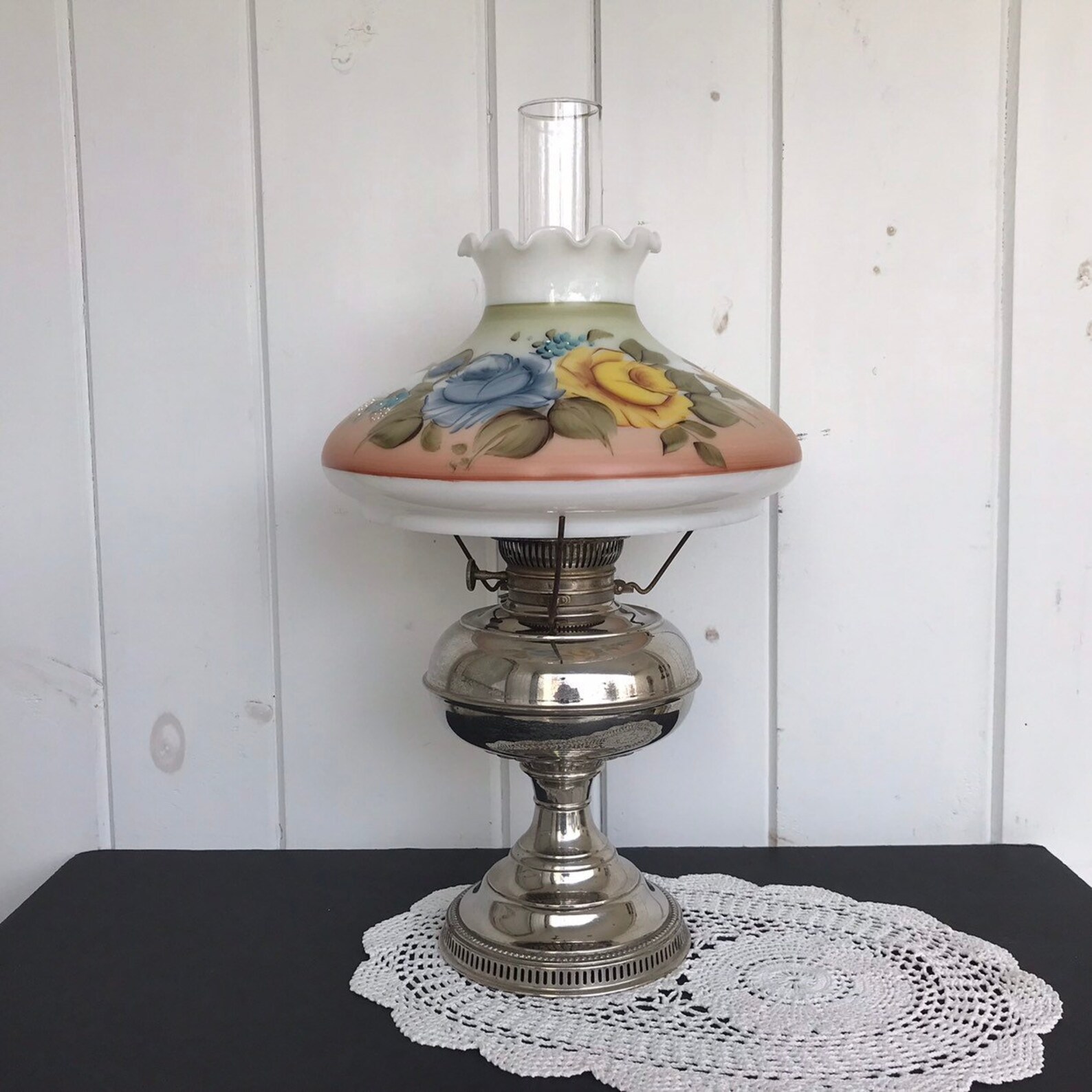 Vintage Rayo Nickel Plate Center Draft Kerosene Oil Lamp NOT Etsy